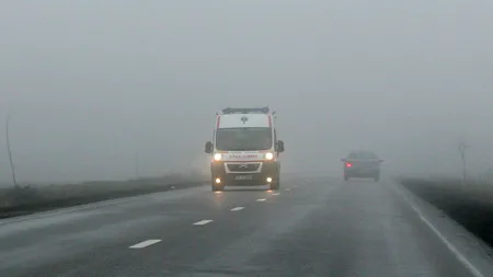 Cod galben de ceață în șapte județe, vizibilitate redusă pe A3