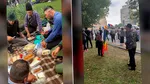 Ciobanii au întins masa în Piața Victoriei, chiar lângă locul ciocnirilor cu jandarmii. „Asta trebuie apărată, dacă nu vreți să mâncați cancer din magazine”