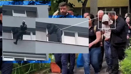 VIDEO. Operațiune spectaculoasă. Militarul care amenința de 24 de ore că se aruncă în gol, salvat de un alpinist care a a coborât pe faţada blocului