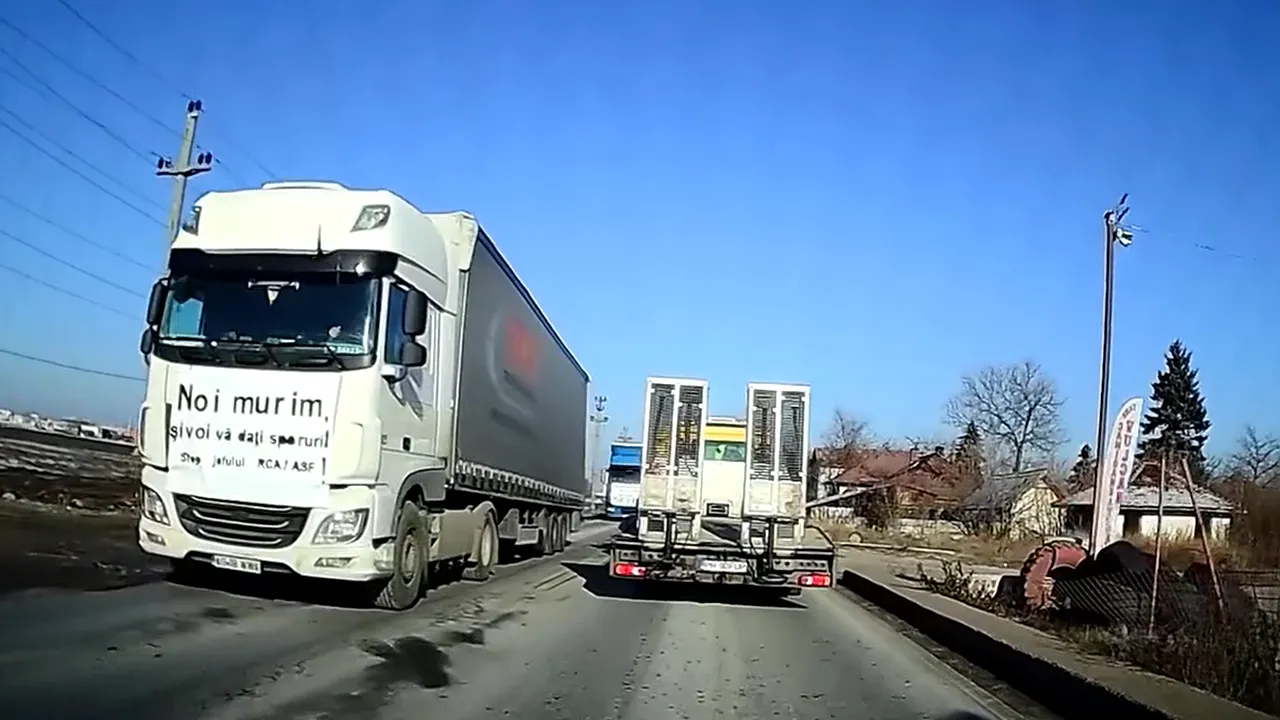 PROTEST în București. Transportatorii și fermierii, nemulțumiți de prețul RCA și de acciza la motorină /„Ne îndreptăm către Capitală”