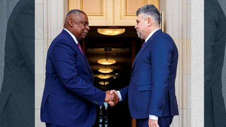 Marcel Ciolacu a discutat cu secretarul Apărării Lloyd Austin, la Pentagon / „România se află în prima linie a democrației”