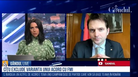 GÂNDUL LIVE. Sebastian Burduja, secretar de stat în Ministerul de Finanţe, despre varianta unui acord cu FMI. „Suntem pe un trend pozitiv”
