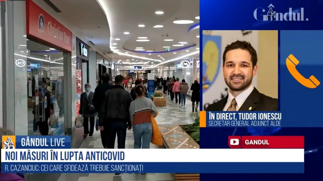 GÂNDUL LIVE. Tudor Ionescu, secretar adjunct ALDE: Este un lockdown aparent, o carantină / Ne arată ce ne așteaptă după alegerile parlamentare!