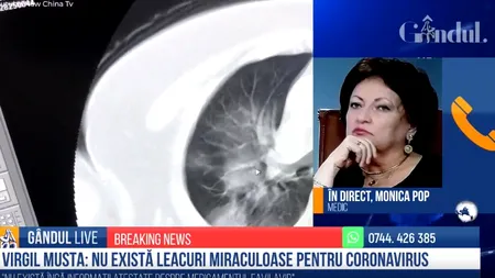 EXCLUSIV GÂNDUL LIVE. Medicul Monica Pop: „Terapia profilatică este o mare prostie” / „Sper ca poporul să aprecieze medicii, pe care îi blamau în trecut”