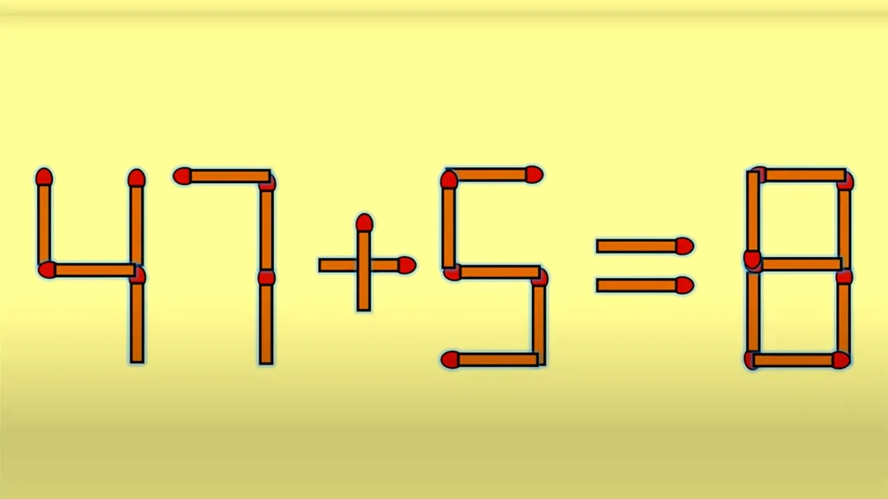 Test IQ exclusiv pentru genii | Corectați 47+5=8, mutând un singur chibrit!