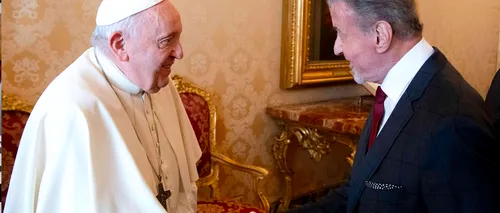 Sylvester Stallone s-a întâlnit la Vatican cu Papa Francisc. Suveranul Pontif s-a declarat un mare fan al actorului