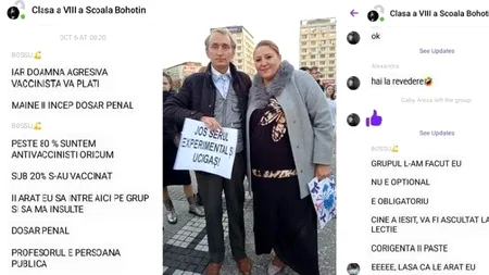 Un profesor antivaccinist ar fi amenințat elevii că o aduce pe Diana Șoșoacă peste ei. Dascălul ar fi fost concediat