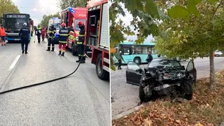 Accident grav în Craiova. A fost activat Planul Roșu de Intervenție după ce un autobuz și un autoturism s-au ciocnit. O persoană a decedat, iar alte șase au fost transportate la spital