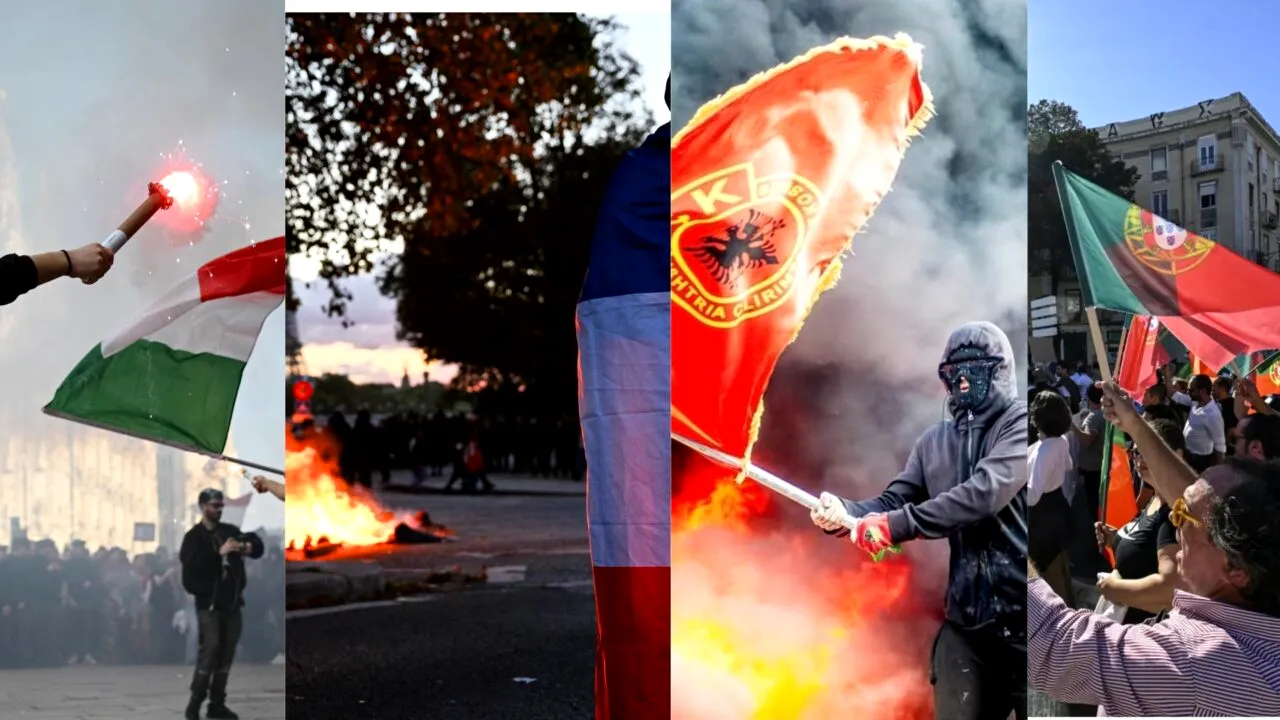 Noaptea revoltelor în Europa. Au luat foc pe rând Franța, Italia, Albania, Portugalia și Belgia. Mulțimi de oameni furioși, mânați de sărăcie, neajunsuri și venituri în scădere au ieși pe străzi. Au urmat lupte cu jandarmii, incendii devastatoare și mii de arestări. Haosul pare că s-a instalat pe Bătrânul Continent. Se anunță proteste și astăzi în marile orașe europene