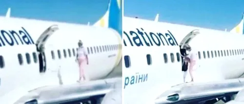 Un pasager a deschis ușa de urgență a unui avion și a început să meargă pe aripa aeronavei, pentru ”a lua o gură de aer proaspat”. Cum i-a pus în pericol pe cei din jur