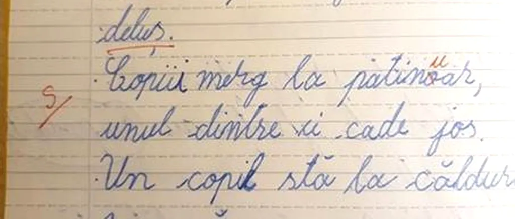 Elev notat cu SUFICIENT pentru că a scris corect cuvântul PATINOAR. Învățătorul nu-și recunoaște GREȘEALA. Andronescu: M-a revoltat și pe mine!