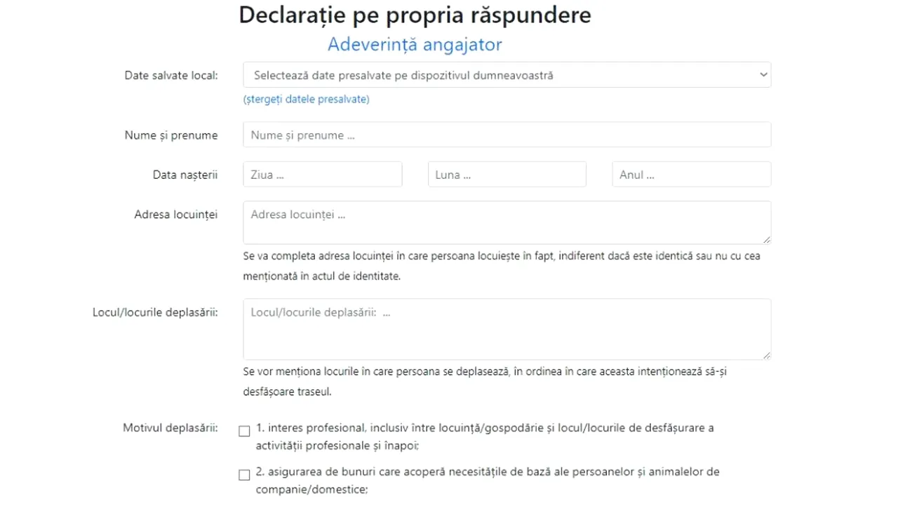 STARE de URGENȚĂ | Greşeala pe care o fac românii când completează declaraţia pe propria răspundere
