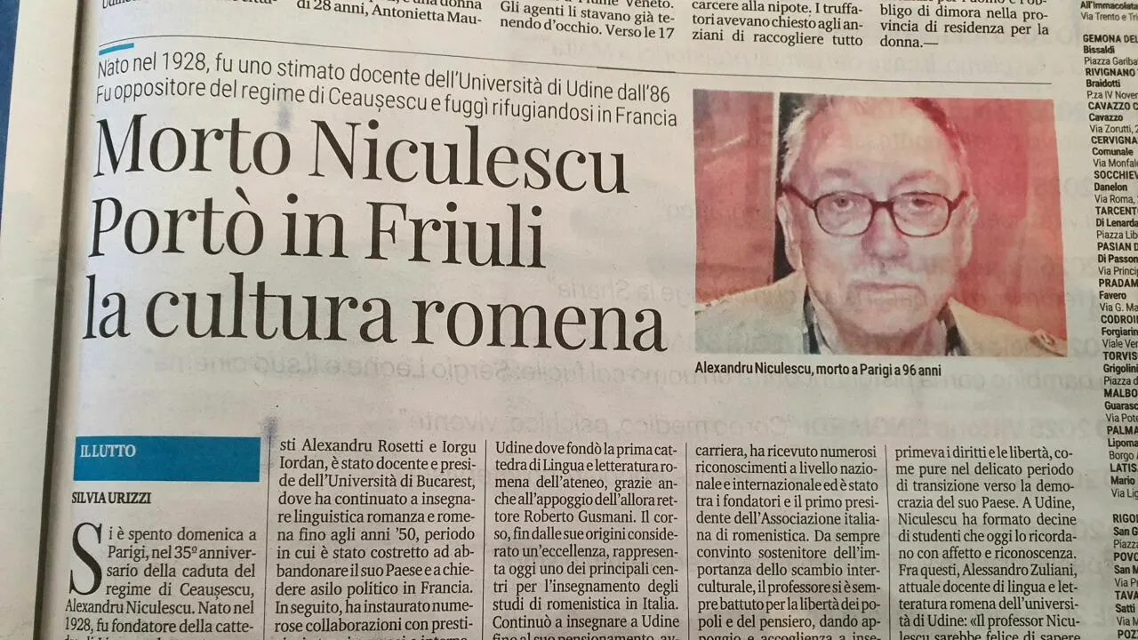 Profesorul şi lingvistul Alexandru Niculescu A MURIT la Paris, la vârsta de 96 de ani