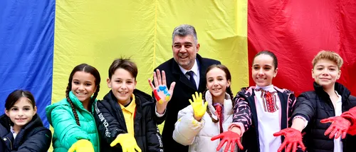 Marcel Ciolacu a desenat cu copii de 1 Decembrie: „Să ne amintim că suntem toți români și că avem un drum comun de parcurs ca națiune”