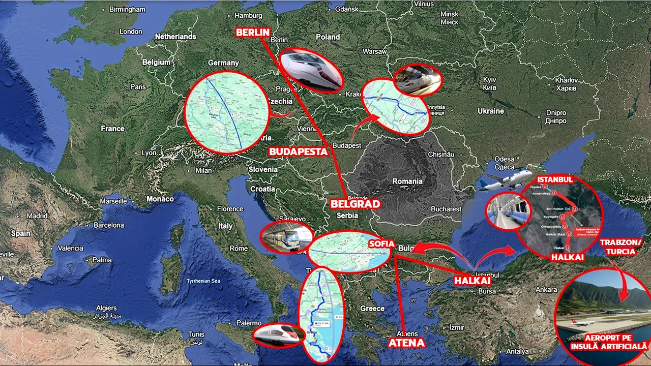 Cum se dezvoltă infrastructura în jurul României, în timp ce noi suntem paralizați de austeritate. De la trenuri de mare viteză, până la aeroporturi pe insule artificiale pe Marea Neagră