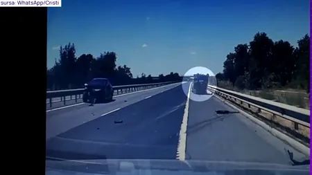 Accident teribil pe Autostrada Soarelui. O mașină a zburat în urma impactului