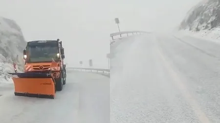 Drumarii au intervenit cu utilaje de deszăpezire pe Transalpina. Tronsonul Rânca și Obârșia Lotrului, închis pe timpul nopții