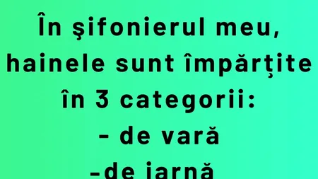 BANCUL ZILEI | Cele 3 categorii de haine