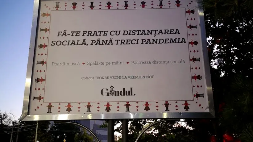 Grupul Gândul lansează o campanie outdoor de conștientizare a purtării măstilor în contextul pandemiei de Covid-19