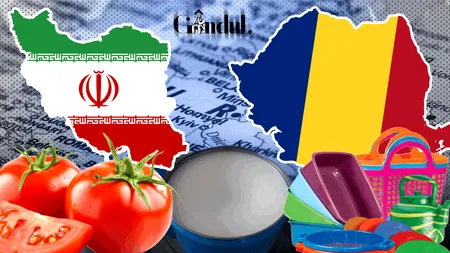 Care este schimbul de mărfuri dintre România și Iran. În 2024 am importat din Iran materiale plastice, roșii procesate și vaselină de 55 mil. dolari
