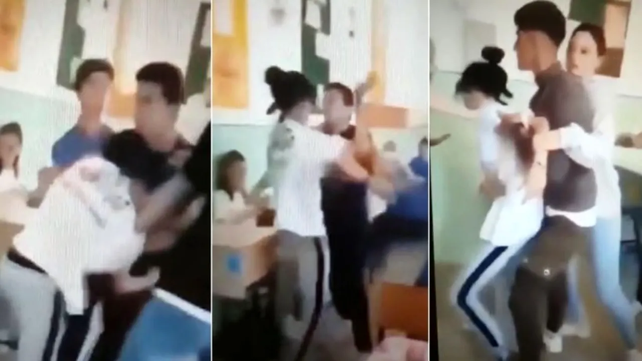 Bătaie între o fată şi un băiat, la un liceu din Tecuci. În timpul scandalului, colegii lor îşi făceau selfie-uri