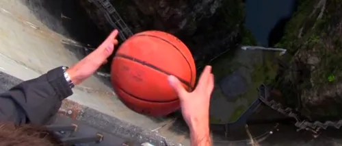 Datorită efectului Magnus, această minge de baschet se comportă ciudat atunci când e aruncată