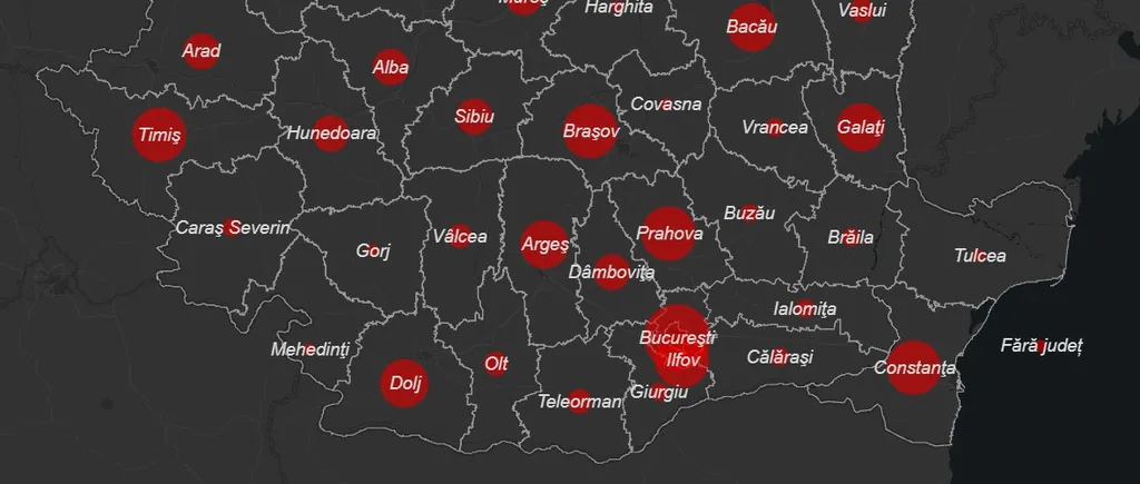 Aproape toată România, în scenariul roșu. În ce județe s-au înregistrat cele mai multe cazuri COVID-19