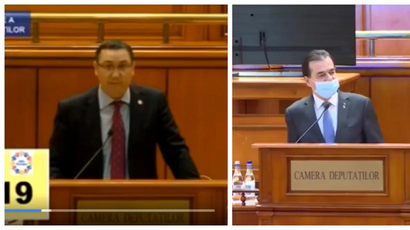 REPLICI ACIDE ÎN PARLAMENT. Victor Ponta: Astăzi avem o slujbă de pomenire pentru anumite domenii din România/ Ludovic Orban: „Victor Ponta are ochelari de cal”
