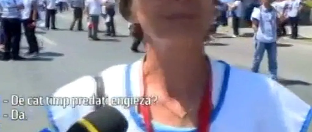 Dialog halucinant cu o profesoară de engleză prezentă la protest: ''Can you understand what I'm saying?''