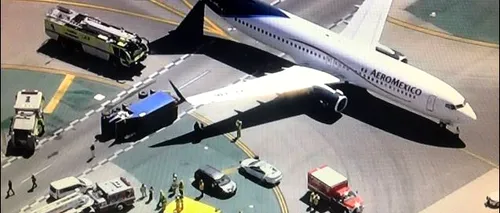 8 răniți, după ce un avion de pasageri s-a ciocnit cu o autoutilitară pe aeroportul din Los Angeles