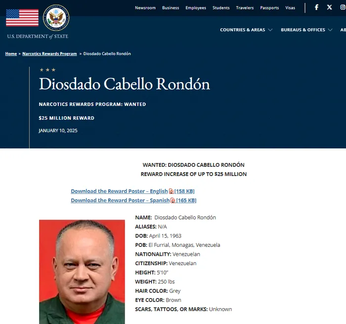 Diosdado Cabello (FOTO Department of State)