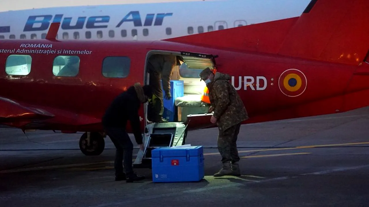 A 8-a tranșă de vaccin Pfizer/BioNTech întârzie din cauza viscolului. Cursa cu doze a fost anulată și a rămas la sol, pe aeroportul din Leipzig