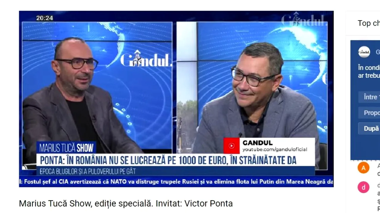 Poll Marius Tucă Show: „În condițiile în care pensia minimă este 1100 lei, cu cât ar trebui majorate pensiile?”. Ce au răspuns românii