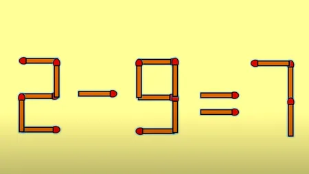 Test de inteligență | Corectați 2-9=7, mutând un singur băț de chibrit