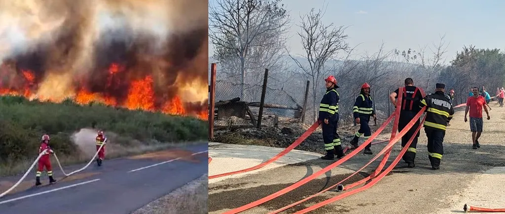 Incendiu DEVASTATOR în Maramureș. Trei localități înconjurate de flăcări. Mobilizare generală a pompierilor din Nord