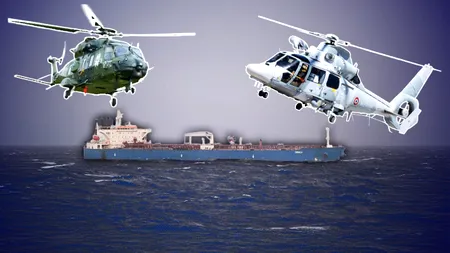„Flota din umbră” a Rusiei, descompletată. Ce rol au jucat elicopterele franceze NH90 și AS565 Panther în operațiunea de capturare a petrolierului Grinch