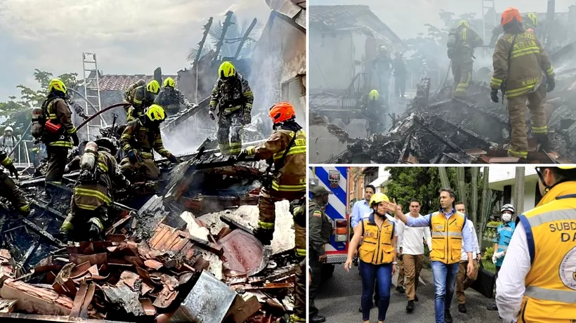 VIDEO. Opt persoane au decedat după ce un avion de mici dimensiuni s-a prăbuşit peste un cartier rezidenţial din Medellin