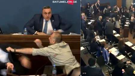 Parlamentarii din Georgia s-au luat la bătaie din cauza unei legi de inspirație rusească