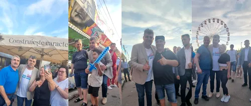Premierul Marcel Ciolacu, într-o vizită la Buzău în ultima zi de dinainte de alegerile decisive. A purtat un tricou cu „MAKE BUZĂU GREAT AGAIN”