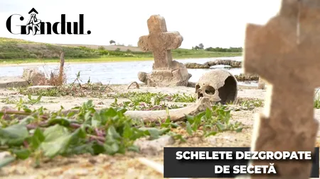 VIDEO | Schelete dezgropate de secetă, după ce nivelul unui lac din Călărași a scăzut (REPORTAJ)