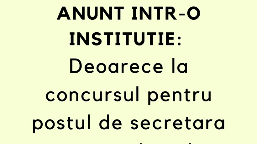 Bancul de duminică | Anunț într-o instituție