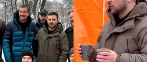 Bear Grylls a vrut să-i ofere o ciocolată lui Zelenski la Kiev. Forțele de securitate au intervenit imediat! „Bine, mușc eu primul…”