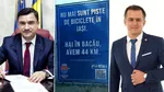 Scandal între primarii din Iași și Bacău din cauza pistelor de biciclete. Mesajul de pe un banner a încins spiritele