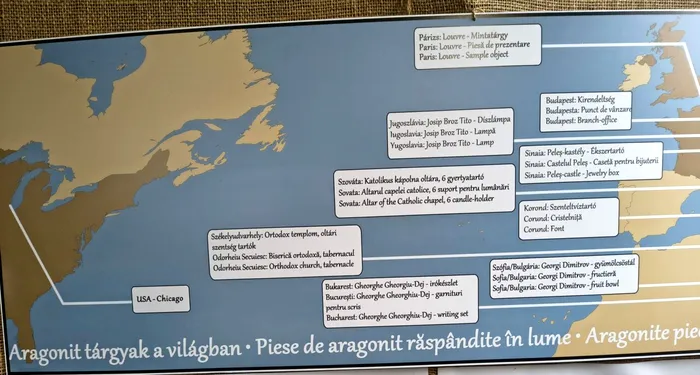 Piese de aragonit răspândite în lume