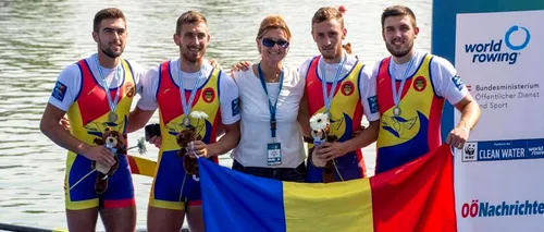 România pe podium | Echipajul a câștigat medalia de argint la Campionatele Mondiale de canotaj de la Linz 