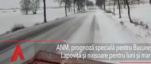LAPOVIȚĂ și NINSOARE în București, luni și marți. Strat de zăpadă de până la opt centimetri
