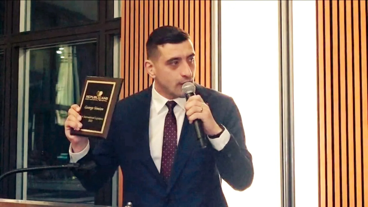 George Simion a fost premiat în SUA după ce a prezentat Congresului american un raport despre anularea alegerilor din România: Ne vom ridica să luptăm