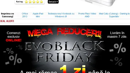 BLACK FRIDAY continuă la EVOMAG. Clienții EVOMAG își pot alege produsele cu șase ore înainte de BLACK FRIDAY