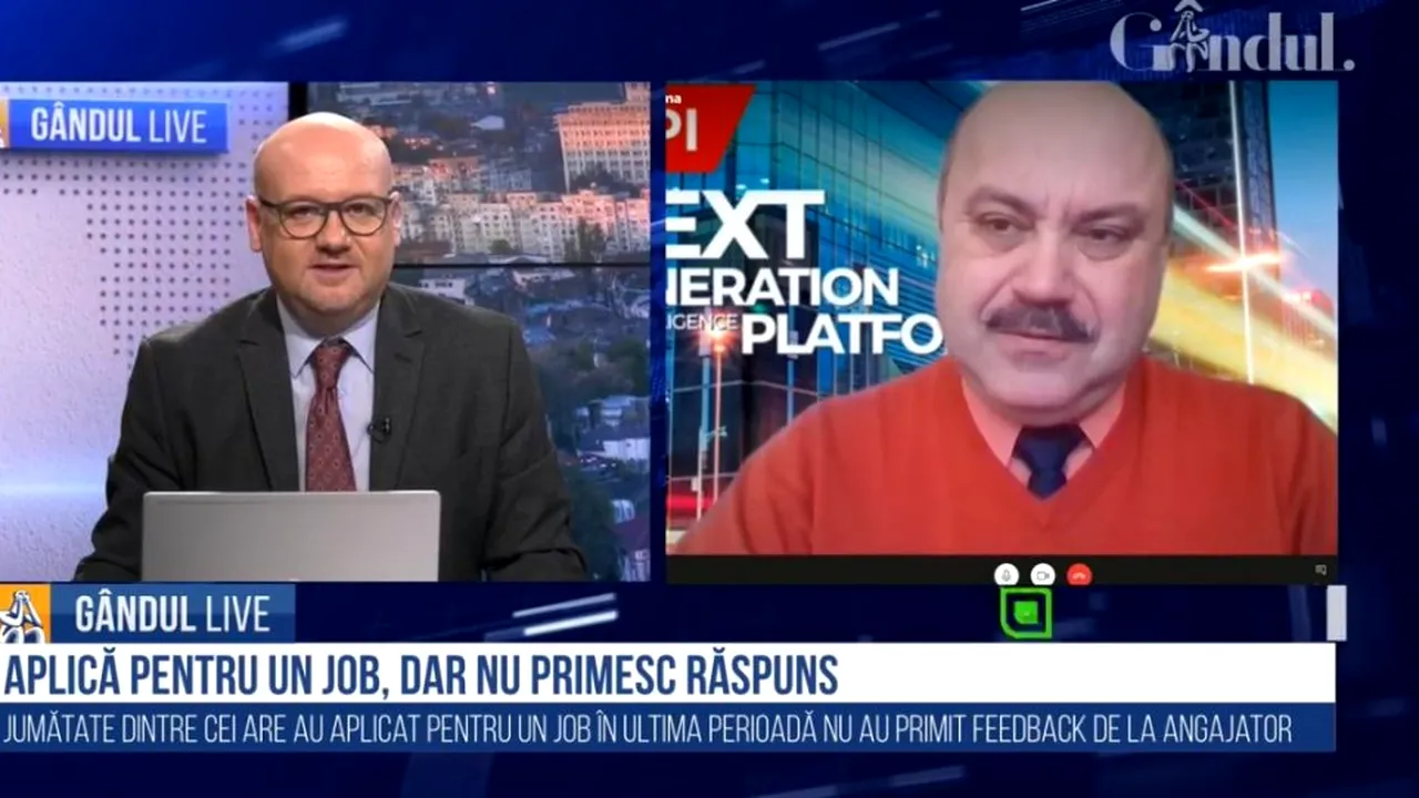 GÂNDUL LIVE. Doru Dima, analist cariere, despre candidații care nu primesc feedback de la angajatori: „Dacă vrei să fii recrutor, trebuie să ai bun simț...”