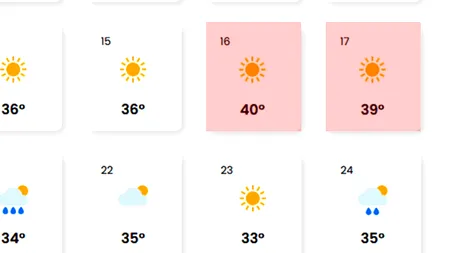 Meteorologii EaseWeather anunță prima temperatură de 40 de grade în România. Pe ce dată vine canicula în București și în celelalte orașe